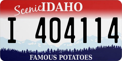 ID license plate I404114