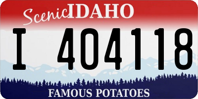 ID license plate I404118