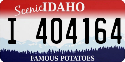 ID license plate I404164