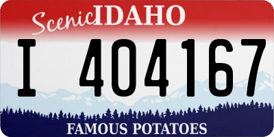 ID license plate I404167
