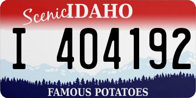 ID license plate I404192