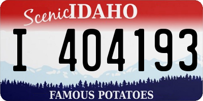 ID license plate I404193