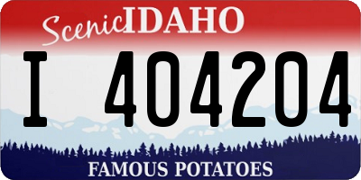 ID license plate I404204