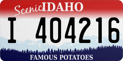 ID license plate I404216