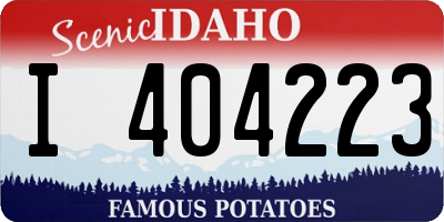 ID license plate I404223