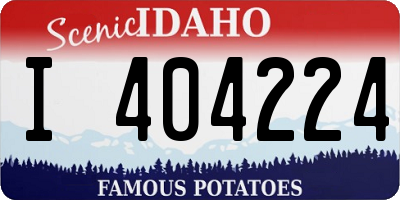 ID license plate I404224