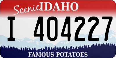 ID license plate I404227