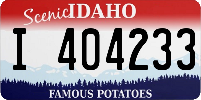 ID license plate I404233
