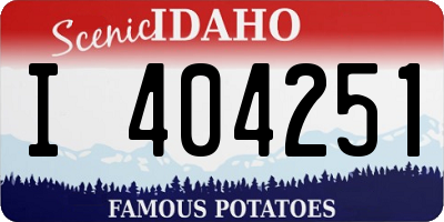 ID license plate I404251