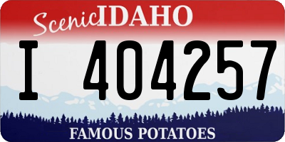 ID license plate I404257