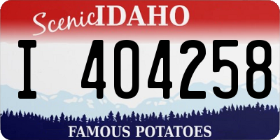 ID license plate I404258