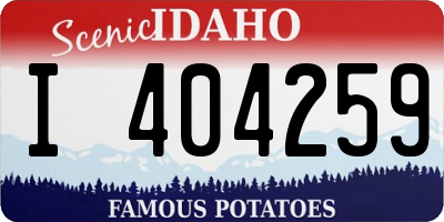 ID license plate I404259