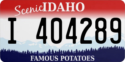 ID license plate I404289