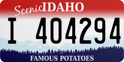 ID license plate I404294