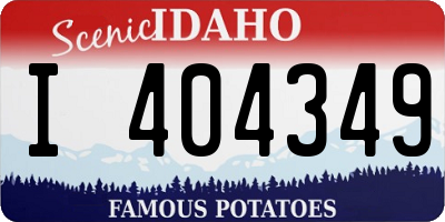 ID license plate I404349