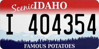 ID license plate I404354