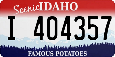 ID license plate I404357