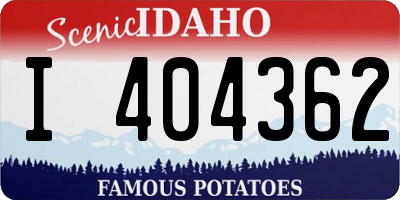 ID license plate I404362