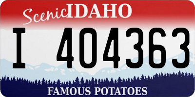 ID license plate I404363
