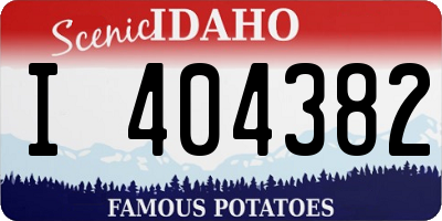 ID license plate I404382