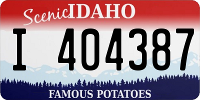 ID license plate I404387