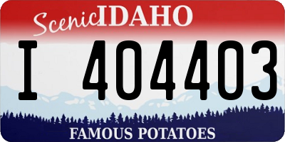 ID license plate I404403