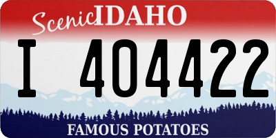 ID license plate I404422