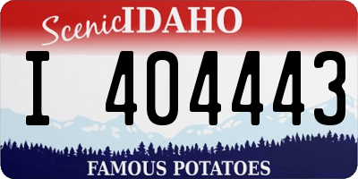ID license plate I404443