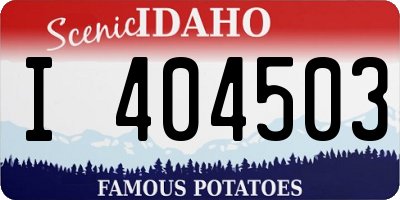 ID license plate I404503