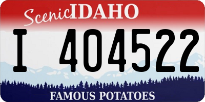 ID license plate I404522