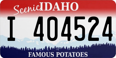 ID license plate I404524