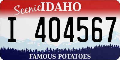 ID license plate I404567