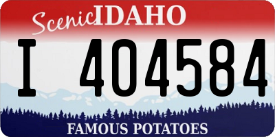 ID license plate I404584