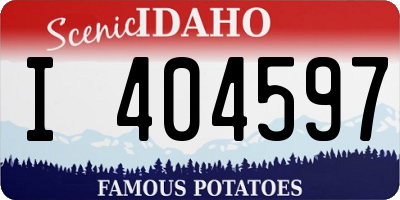 ID license plate I404597