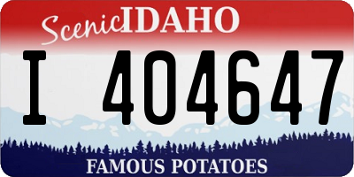 ID license plate I404647