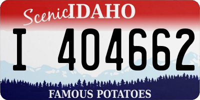 ID license plate I404662