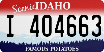 ID license plate I404663