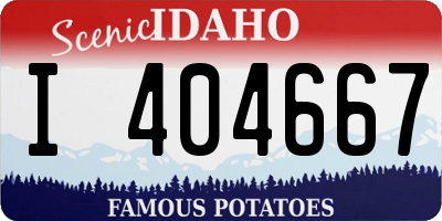 ID license plate I404667