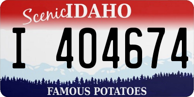 ID license plate I404674