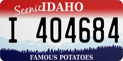 ID license plate I404684