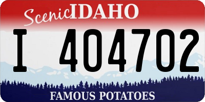 ID license plate I404702