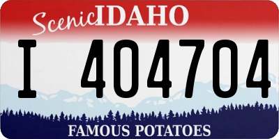 ID license plate I404704