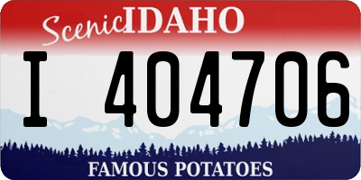 ID license plate I404706