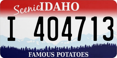 ID license plate I404713