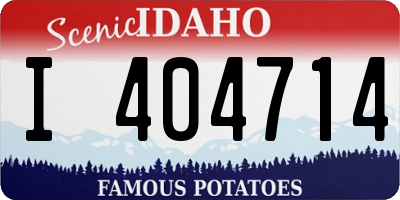ID license plate I404714