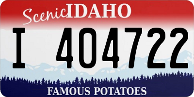 ID license plate I404722