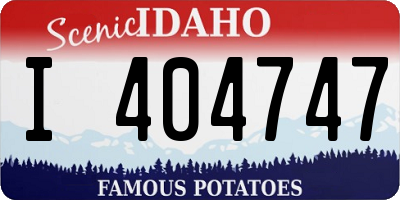 ID license plate I404747