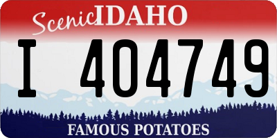 ID license plate I404749