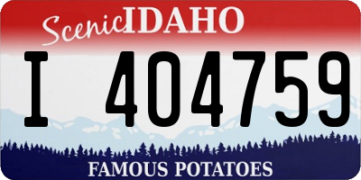 ID license plate I404759