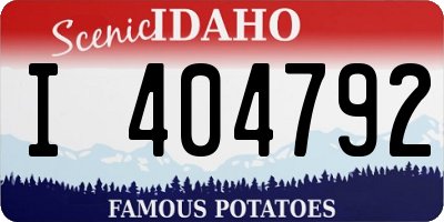 ID license plate I404792